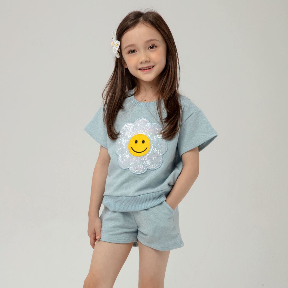 Metallic Daisy Sweatshirt Set